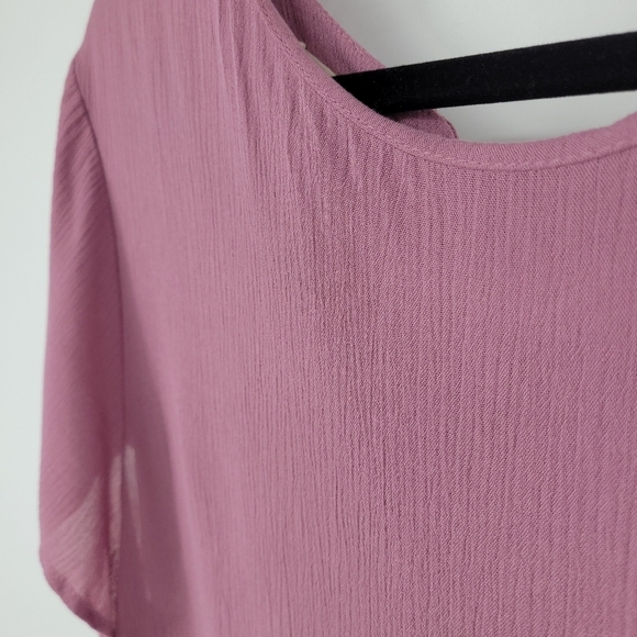 Altar’d State Womens Purple/Pink Flowy Ruffle Top With Tie up Back Size M - Picture 6 of 11